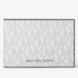 NWT Michael Kors Cooper Signature Logo Wallet White
